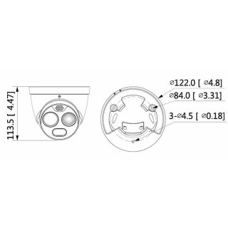 2MP IP Thermal-Hybrid-Eyeball-Kamera m. Doppellinse TPC-DF1241-B3F4-DW-S2