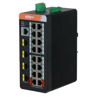 PFS4420-16GT-DP, 16-Port Industrial Managed PoE Switch 4 SFP